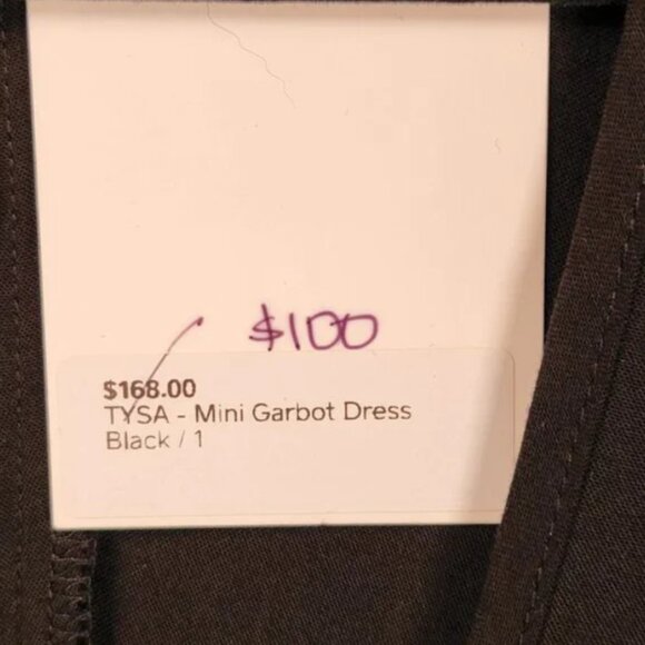 TYSA Garbot Mini Wrap Dress Black Flutter Sleeves Size S New With Tags - Picture 5 of 11